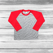 Load image into Gallery viewer, Rockin D Designs & Sublimation LLC Baby & Toddler Tops 2T / Red/Sleeve Toddler Red/Black Sublimation Long-Sleeve Raglan (2t-5t)