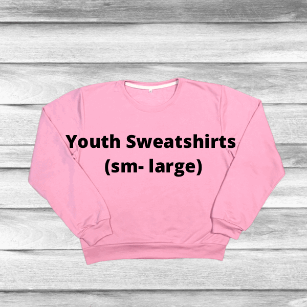 Youth Blank 100 Polyester Sublimation Sweatshirts Sm Med Large