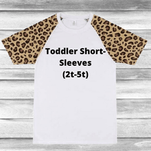 Load image into Gallery viewer, Rockin D Designs & Sublimation LLC Baby & Toddler Clothing Toddler-Short Sleeve Cheetah/White Sublimation Shirts (2T-5T)