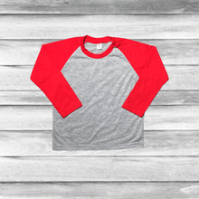 Load image into Gallery viewer, Rockin D Designs &amp; Sublimation LLC Baby &amp; Toddler Tops 2T / Red/Sleeve Toddler Red/Black Sublimation Long-Sleeve Raglan (2t-5t)
