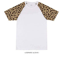 Load image into Gallery viewer, Rockin D Designs &amp; Sublimation LLC Adult Short Sleeve White/Cheetah Sublimation Shirts
