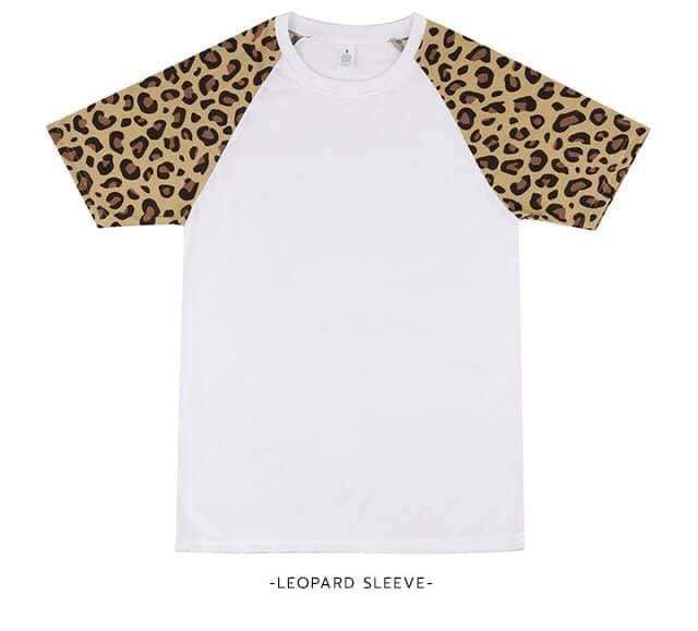 Rockin D Designs & Sublimation LLC Adult Short Sleeve White/Cheetah Sublimation Shirts