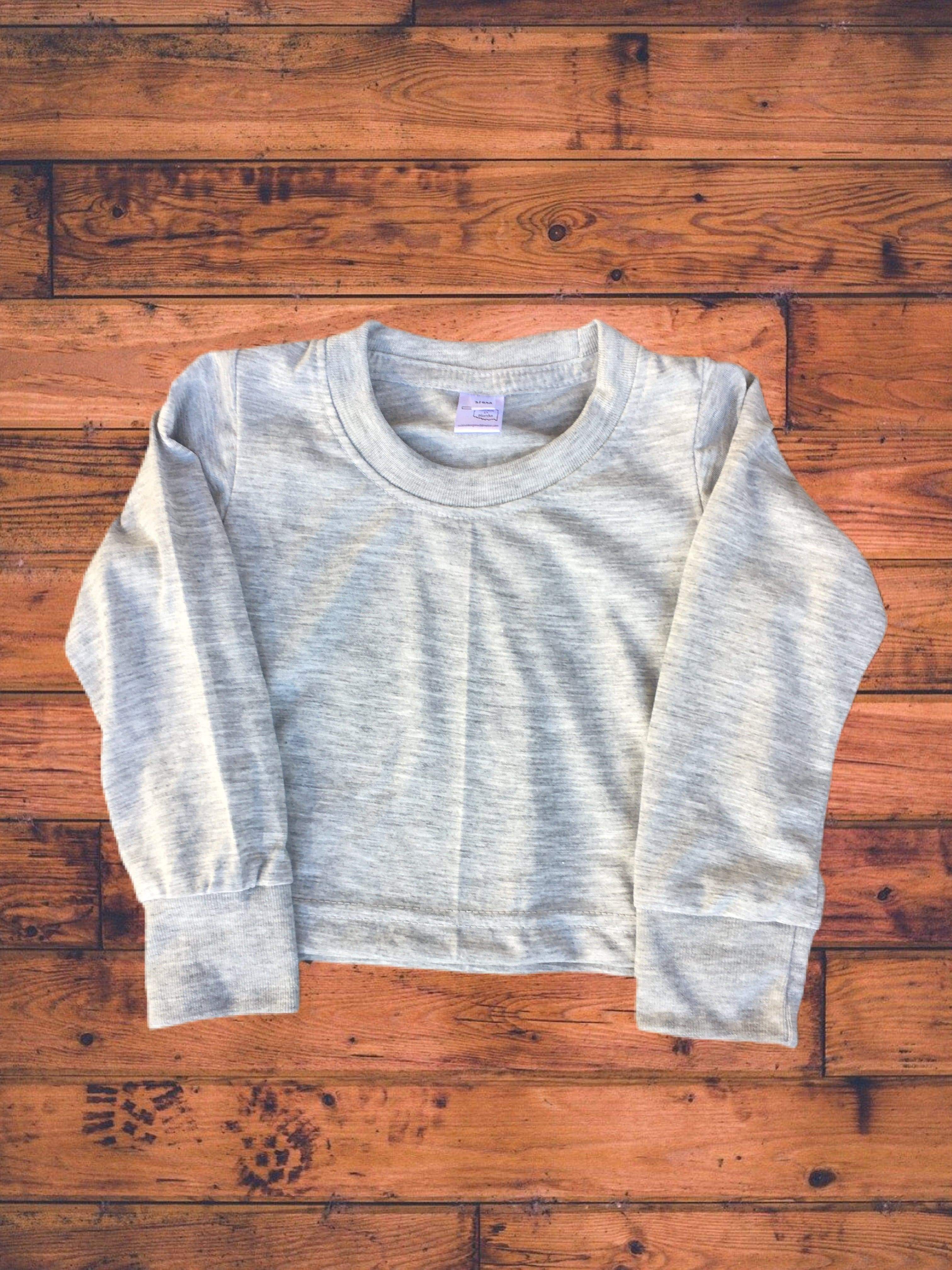 Blank Toddler Long Sleeve T-Shirts - Crew Neck - 100% Polyester